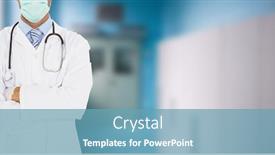  Presentation with hospital mask - PPT layouts having mid-section-of-male-doctor background and a teal colored foreground
