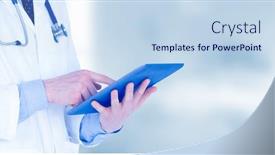  Presentation with public health - Audience pleasing slide deck consisting of mid-section-of-male-doctor backdrop and a sky blue colored foreground