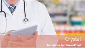  Presentation with public health - Beautiful slide deck featuring mid-section-of-male-doctor backdrop and a coral colored foreground