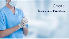  Presentation with public health covid - Presentation theme consisting of mid-section-of-male-doctor background and a sky blue colored foreground