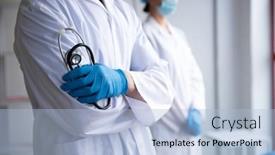  Presentation with biohazard - Beautiful PPT layouts featuring mid-section-of-male-doctor backdrop and a light blue colored foreground