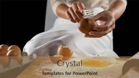  Presentation with flour - Colorful presentation design enhanced with mid-section-of-man-breaking backdrop and a coral colored foreground