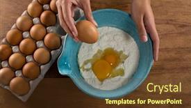  Presentation with flour - Presentation theme consisting of mid-section-of-man-breaking background and a tawny brown colored foreground