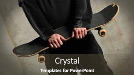  Presentation with spotlight - Cool new presentation theme with mid-section-of-man-holding backdrop and a tawny brown colored foreground