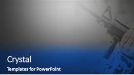  Presentation with boot camp - Beautiful slide deck featuring mid section of military soldier backdrop and a ocean colored foreground