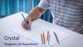  Presentation with man and woman divorce drawing - Colorful PPT layouts enhanced with mid section of senior man backdrop and a  colored foreground