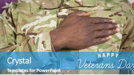  Presentation with america flag - Presentation theme enhanced with mid section of soldier taking background and a teal colored foreground