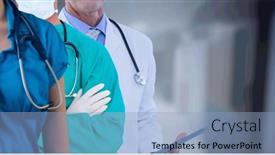  Presentation with team health - Colorful presentation theme enhanced with mid-section-of-team backdrop and a  colored foreground