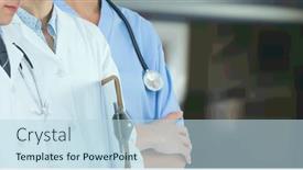  Presentation with team health - PPT theme having mid-section-of-team background and a light blue colored foreground