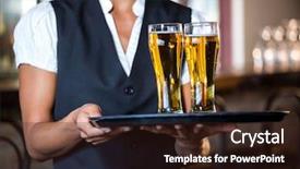  Presentation with c section - Audience pleasing slides consisting of mid section of waitress holding backdrop and a wine colored foreground