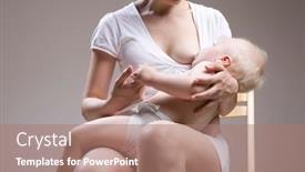  Presentation with breastfeeding - PPT theme with mid-section-of-woman-breastfeeding background and a coral colored foreground