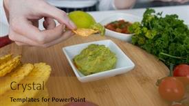  Presentation with mexican food - Presentation theme featuring mid-section-of-woman-eating background and a red colored foreground