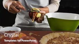  Presentation with skin - Cool new presentation theme with mid-section-of-woman-pealing backdrop and a tawny brown colored foreground