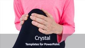  Presentation with knee pain - Cool new theme with mid section of woman suffering from knee pain against white background backdrop and a wine colored foreground