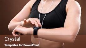 Presentation with workout - Audience pleasing PPT theme consisting of mid-section-of-young-sportswoman backdrop and a tawny brown colored foreground