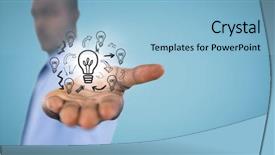  Presentation with doodles - Beautiful theme featuring mid section with lightbulb doodle backdrop and a light blue colored foreground