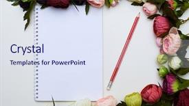  Presentation with red and white - PPT layouts featuring mid shot of white jotter background and a sky blue colored foreground