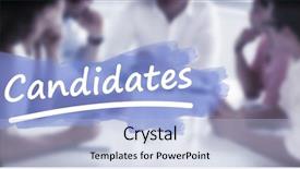  Presentation with business remote work - Presentation theme having mid term plan - word candidates underlined against business background and a light blue colored foreground