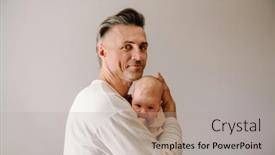  Presentation with father - Theme enhanced with mid-white-father-smiling background and a mint green colored foreground