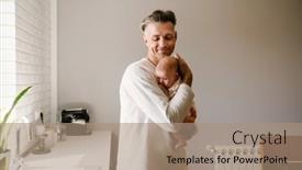  Presentation with father - PPT layouts enhanced with mid-white-father-smiling background and a coral colored foreground