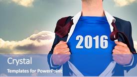  Presentation with sky blue - Amazing presentation theme having mid year 2016 - businessman opening his shirt superhero backdrop and a  colored foreground