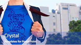  Presentation with city buildings - Theme enhanced with mid year 2016 - businessman opening his shirt superhero background and a  colored foreground