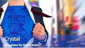  Presentation with new york - Theme featuring mid year 2016 - businessman opening his shirt superhero background and a cobalt blue colored foreground