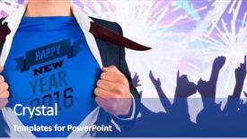  Presentation with superhero - Cool new slides with mid year 2016 - businessman opening his shirt superhero backdrop and a ocean colored foreground