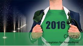  Presentation with superhero - Amazing presentation design having mid year 2016 - businessman opening shirt in superhero backdrop and a  colored foreground