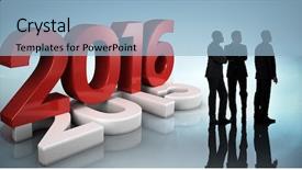  Presentation with purple floral shield - Presentation design featuring mid year 2016 - businessmen looking against purple vignette background and a  colored foreground