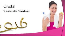  Presentation with camera - Audience pleasing slide deck consisting of mid year 2016 - fit woman smiling at camera backdrop and a white colored foreground