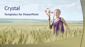  Presentation with red hibiscus rosa sinensis flower - Colorful PPT layouts enhanced with midday - girl with red tulip flowers backdrop and a  colored foreground