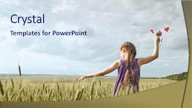  Presentation with red hibiscus rosa sinensis flower - Amazing PPT layouts having midday - girl with red tulip flowers backdrop and a  colored foreground