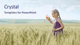  Presentation with red hibiscus rosa sinensis flower - Amazing presentation theme having midday - girl with red tulip flowers backdrop and a  colored foreground