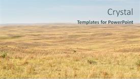  Presentation with scenery - Audience pleasing PPT theme consisting of midday-view-of-nebraska-sandhills backdrop and a sky blue colored foreground