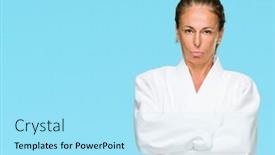  Presentation with kimono - Presentation design with middle-age-adult-woman-wearing background and a arctic colored foreground