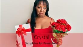  Presentation with anniversary - PPT theme with middle-age-african-american-woman background and a red colored foreground