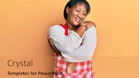  Presentation with confident love - Audience pleasing presentation design consisting of middle-age-african-american-woman backdrop and a coral colored foreground