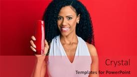  Presentation with shampoo - Amazing PPT layouts having middle-age-african-american-woman backdrop and a red colored foreground