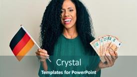  Presentation with african woman - Slide deck featuring middle-age-african-american-woman background and a ocean colored foreground