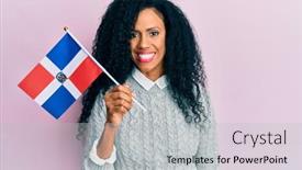  Presentation with republic dominican - Amazing PPT theme having middle-age-african-american-woman backdrop and a light gray colored foreground