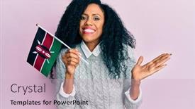  Presentation with american flag - Colorful slide set enhanced with middle-age-african-american-woman backdrop and a lemonade colored foreground