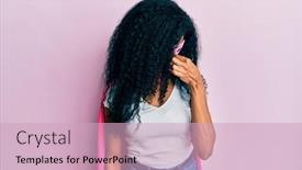  Presentation with hero woman - Colorful PPT theme enhanced with middle-age-african-american-woman backdrop and a soft green colored foreground