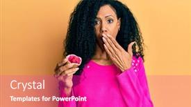  Presentation with geode - PPT theme with middle-age-african-american-woman background and a purple colored foreground