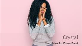  Presentation with sadness - Slide set featuring middle-age-african-american-woman background and a lemonade colored foreground