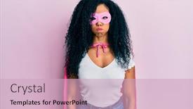  Presentation with hero woman - Beautiful slide deck featuring middle-age-african-american-woman backdrop and a soft green colored foreground