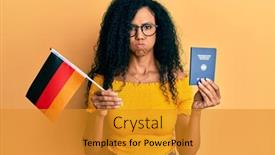  Presentation with puffing - PPT layouts having middle-age-african-american-woman background and a gold colored foreground