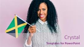  Presentation with jamaica - PPT theme enhanced with middle-age-african-american-woman background and a lemonade colored foreground