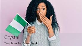  Presentation with american flag - Slides consisting of middle-age-african-american-woman background and a  colored foreground