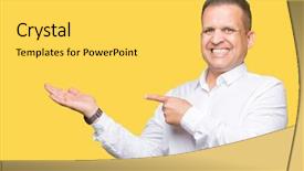  Presentation with elegant - Audience pleasing theme consisting of middle age arab elegant man backdrop and a  colored foreground